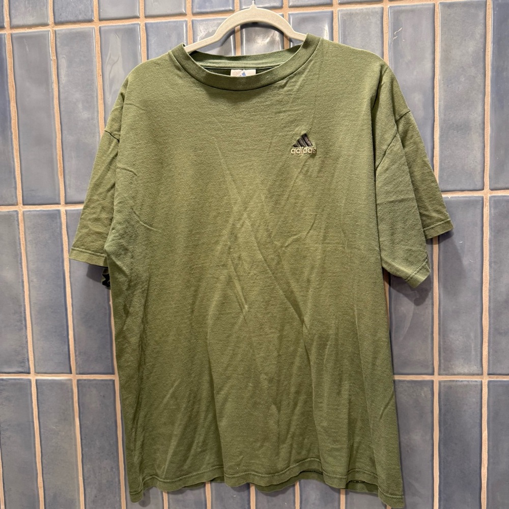 adidas Olive Green Short Sleeve Crew Neck Tee